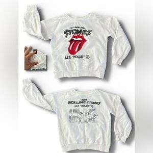 Mango White Rolling Stones Tour '78 Kids Sweatshirt